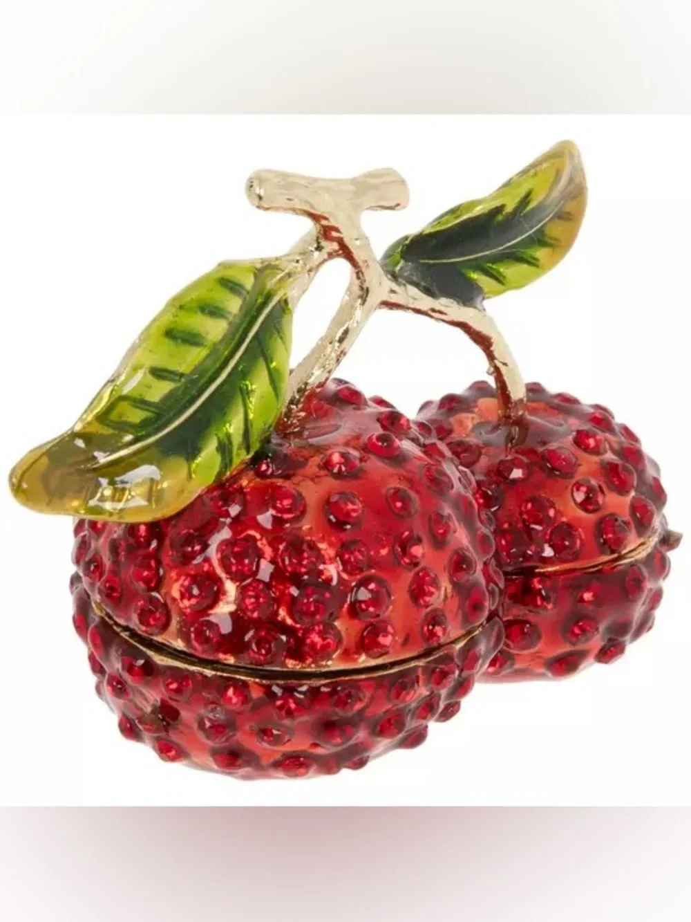 Rhinestone Cherries Jewelry Box